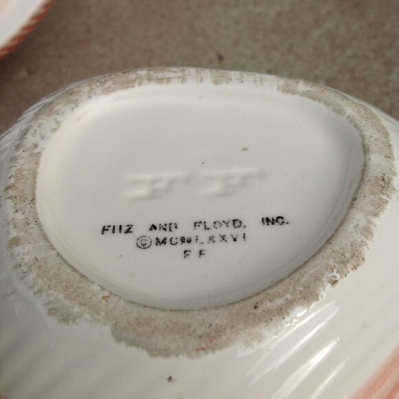 Fitz & Floyd Vanity Ceramic Box + Lid Peach Pink Mollusk Shell Coquille - Picture 14 of 16